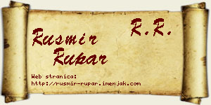 Rusmir Rupar vizit kartica